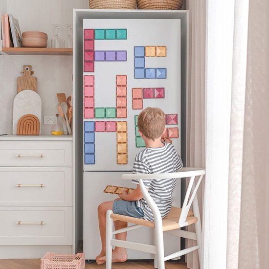 CONNETIX - Magnetisch Tegels - Pastel Rechthoekige Verpakking - 24 Stuks - Magnetisch Speelgoed
