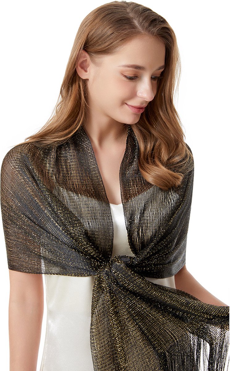 Sheer chiffon sjaal, stola voor avondjurk dames halsdoek