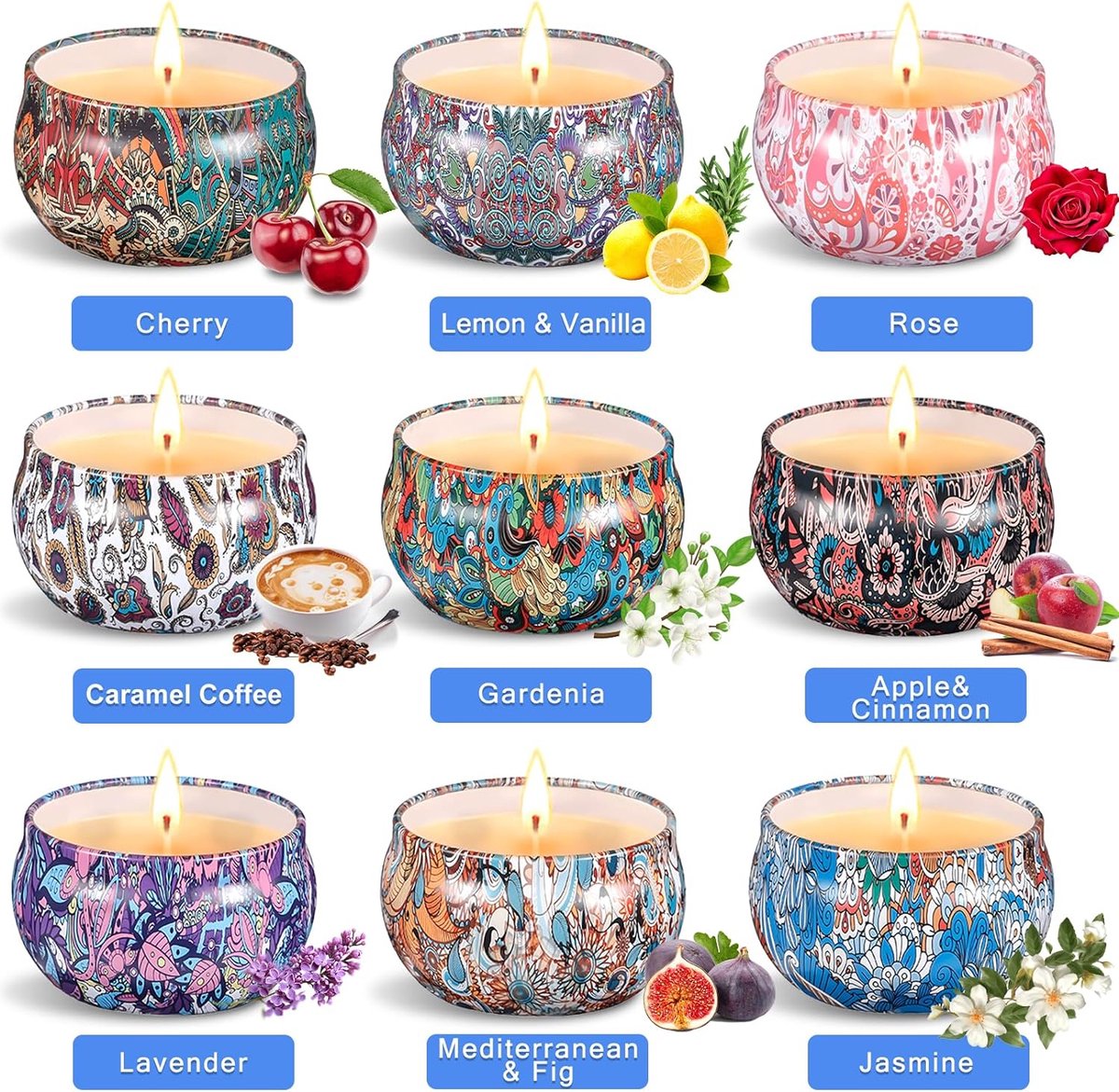 Geurkaarsen set 9 Stok