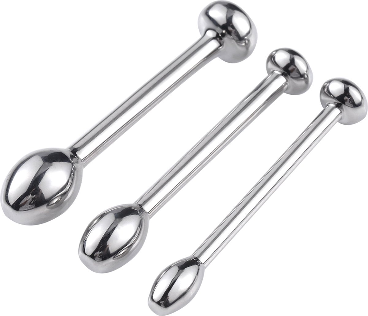 Goedkoopste Fixxx - Rosebud Penis Plug Set - 3 stuks - Zilver