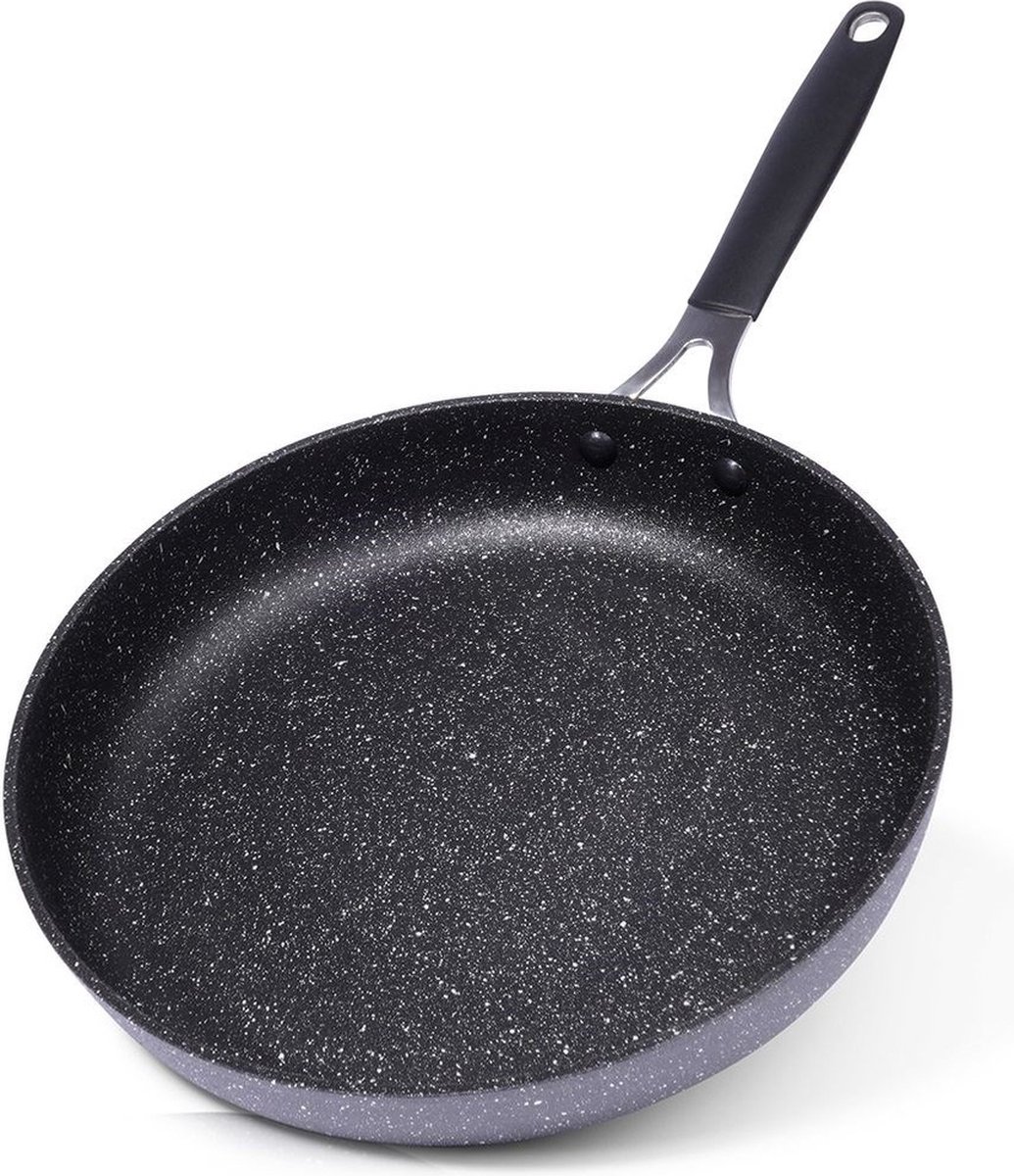 Koekenpan Graniet Antiaanbaklaag STONER 28 cm - Multifunctionele Pan voor Vlees - Groenten
