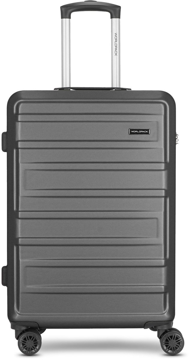 Worldpack New York 2.0 4 wielen Trolley M 67 cm - Harde bagage - Combinatieslot - black-metallic