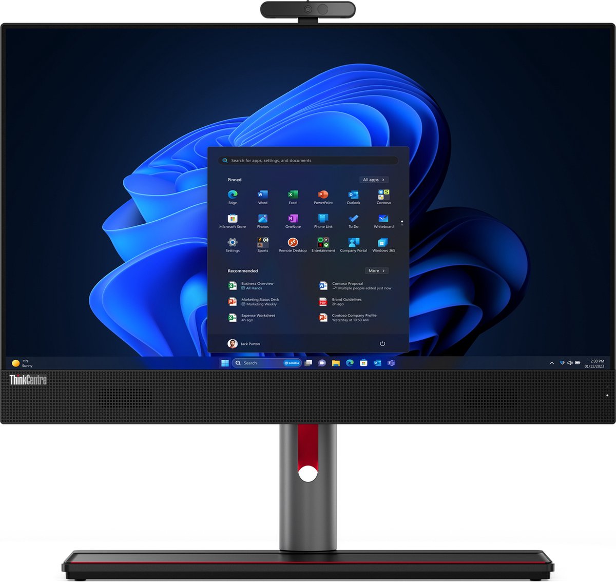 Lenovo ThinkCentre M90a Intel® Core™ i5 i5-14500 60,5 cm (23.8"") 1920 x 1080 Pixels Alles-in-één-pc 8 GB DDR5-SDRAM 256 GB SSD Windows 11 Pro Wi-Fi 6E (802.11ax) Zwart