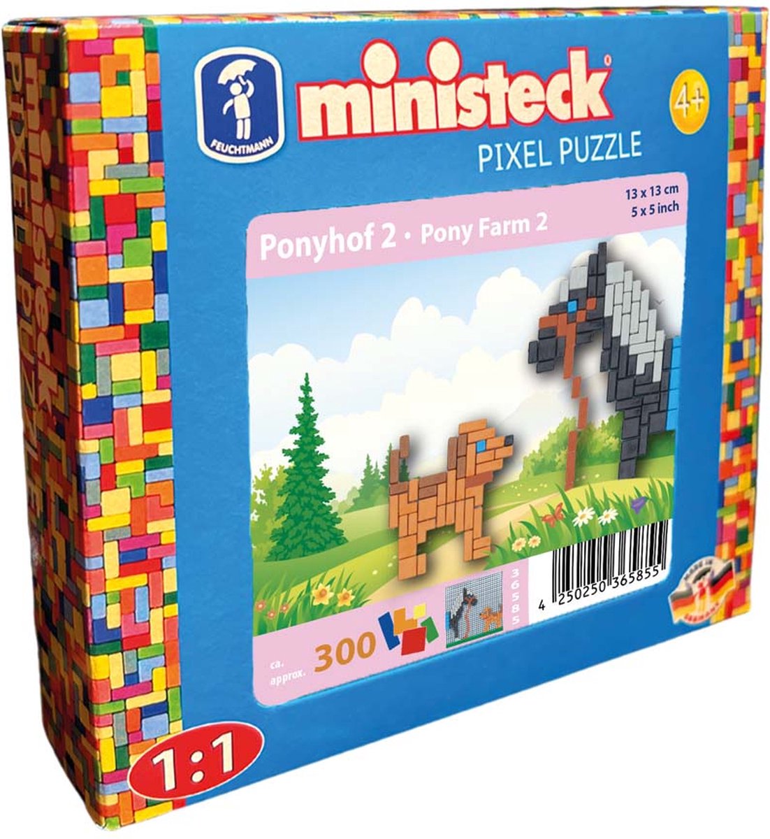 Ministeck pony mozaïek set - Ponyfarm 2 - kleine doos - 300 stukjes.