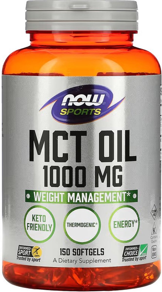Goedkoopste MCT olie 1000 mg (150 gelcapsules) - Now Foods Sports