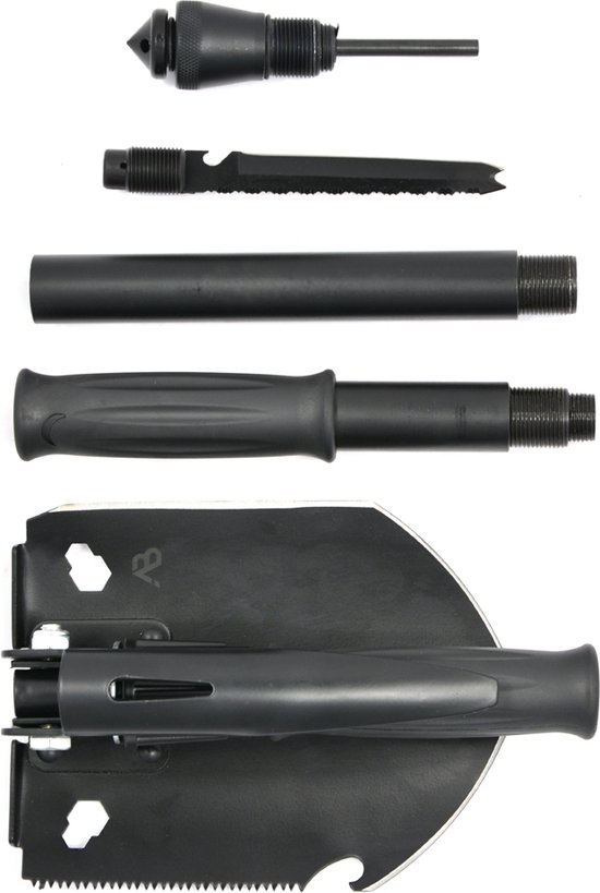AB multifunctionele veldschep G3 met ABS handvat en nylon hoes, zwart van AceCamp — afbeelding 3