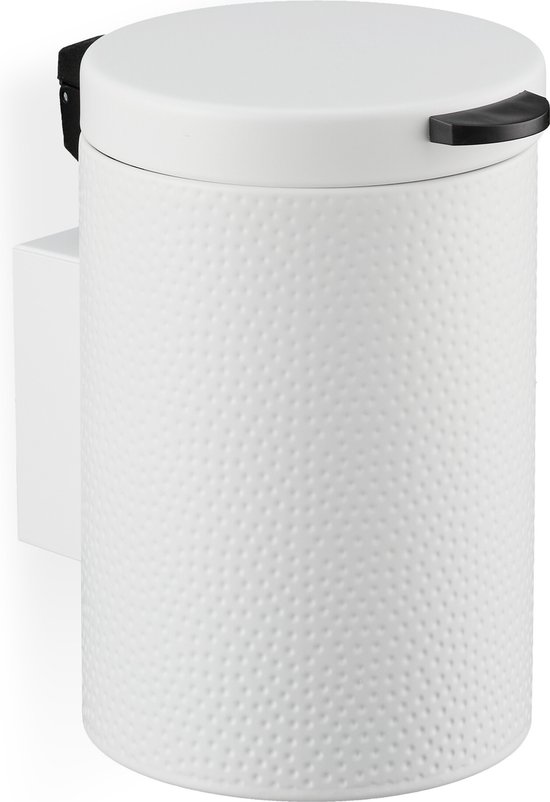badkamer prullenbak - hangend - 3 l - softclose - metaal - toilet - wc - wit