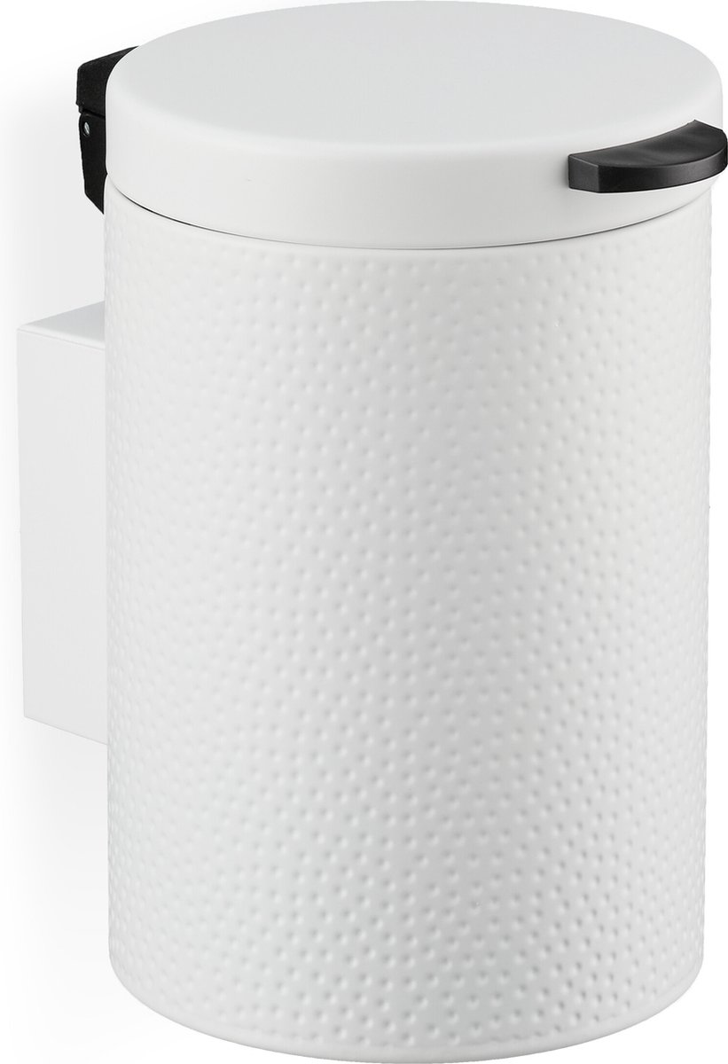badkamer prullenbak - hangend - 3 l - softclose - metaal - toilet - wc - wit