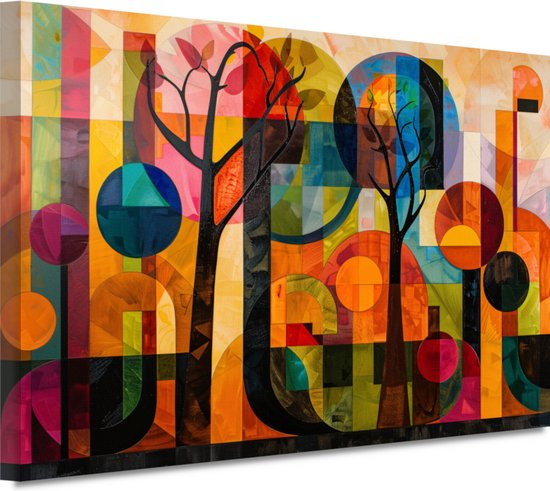 Décoration murale Arbres - Décoration murale Nature - Tableau sur toile Ville - Décoration murale chambre d'enfant - Tableaux sur toile - Toile d'art mural 100x75 cm