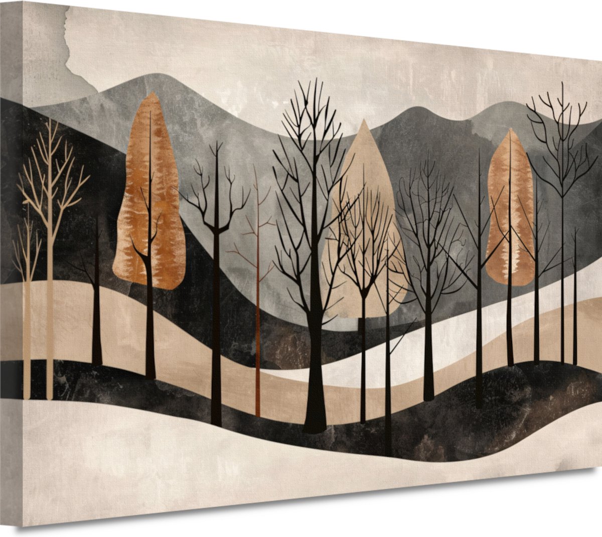 Bomen schilderijen - Natuur schilderijen - Canvas schilderijen Bergen - Klassieke schilder