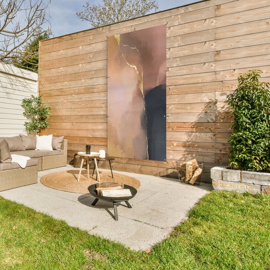 Affiche de jardin - Pastel - Peinture - Abstrait - Affiche de clôture - Affiche extérieure - Décoration de jardin - 100x200 cm - Toile de jardin - Affiche extérieure