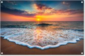 Tuinposters buiten Strand - Zee - Zonsondergang - 90x60 cm - Tuindoek - Buitenposter