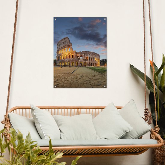 Tableau de jardin Italie - Rome - Théâtre - 60x80 cm - Affiche de jardin - Toile de jardin - Affiche d'extérieur