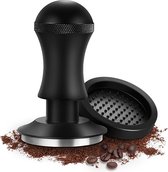 Koffiestamper, 58 mm, espresso tamper met drukregelende incl. tampermat, koffiestamper van roestvrij staal, geschenken voor barista en koffieliefhebbers