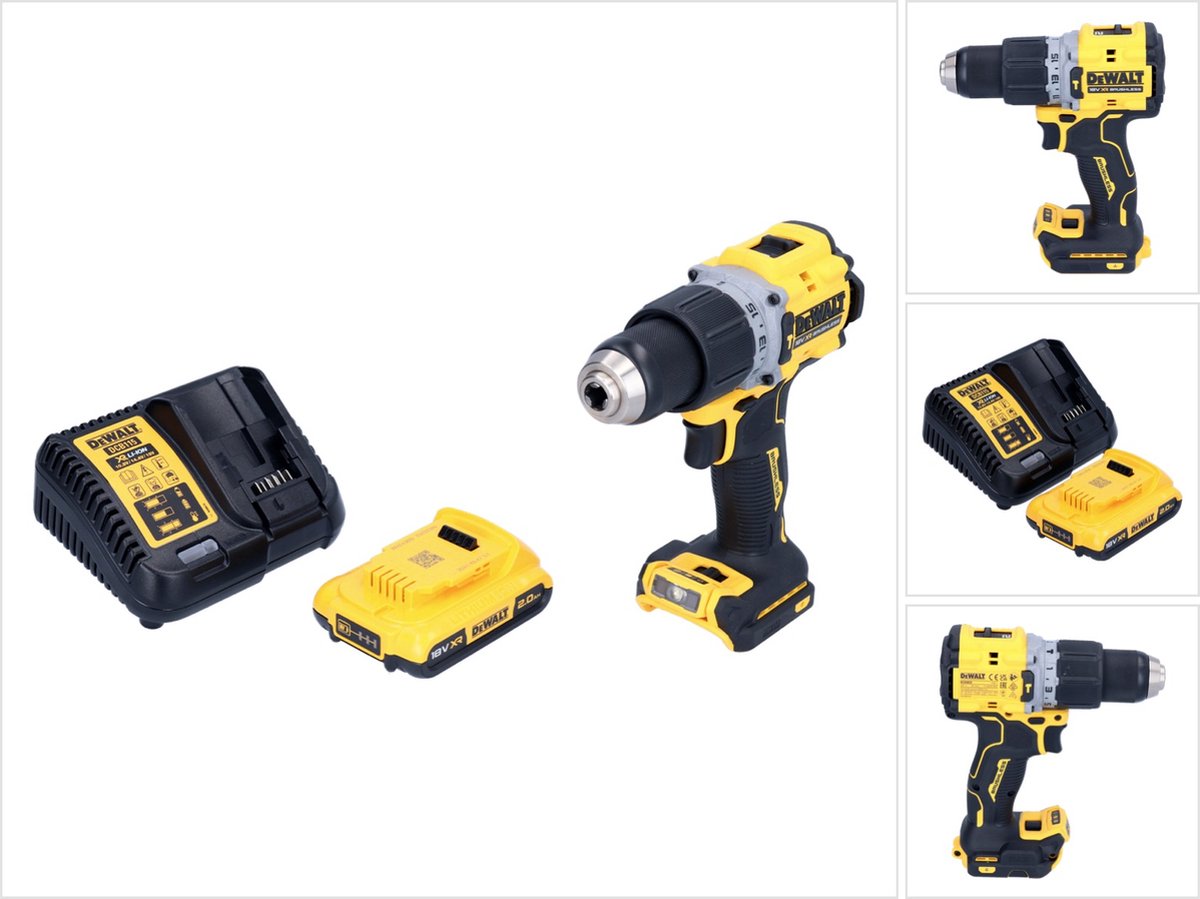 DeWalt DCD 805 D1 accu klopboormachine 18 V 90 Nm borstelloos + 1x oplaadbare accu 2.0 Ah + lader