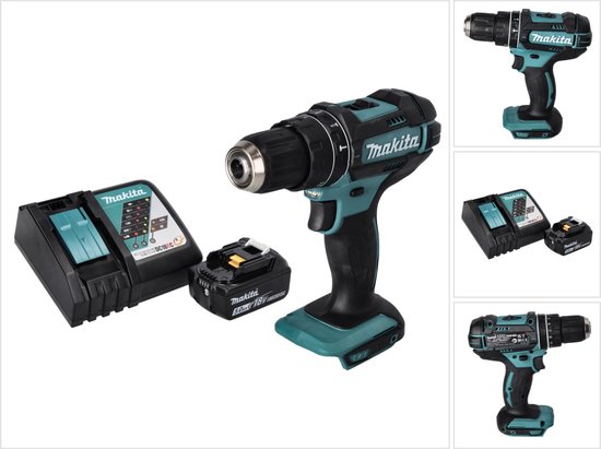 Makita DHP 482 RT1 accu klopboormachine 18 V 62 Nm + 1x oplaadbare accu 5.0 Ah + lader