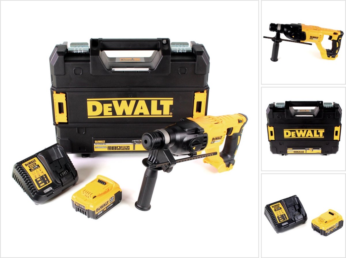 DeWalt DCH 133 M1 accu combihamer 18V 2.6J SDS plus Brushless + 1x accu 4.0Ah + lader + TSTAK