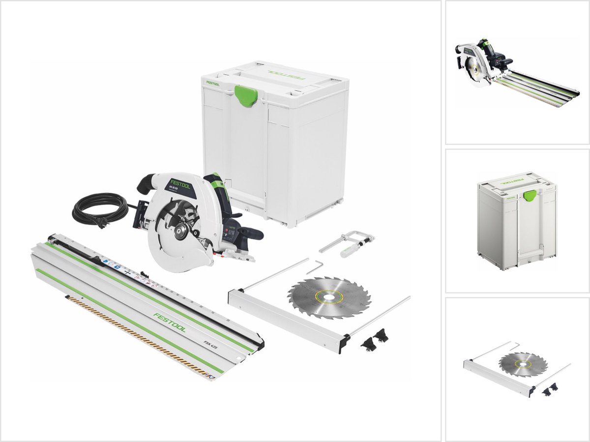 Festool HK 85 EB-Plus-FSK 420 handcirkelzaag afkortzaag 1900 W 230 mm ( 576142 ) + zaagblad HW + afkortrail + Systainer - Opvolger van 574665