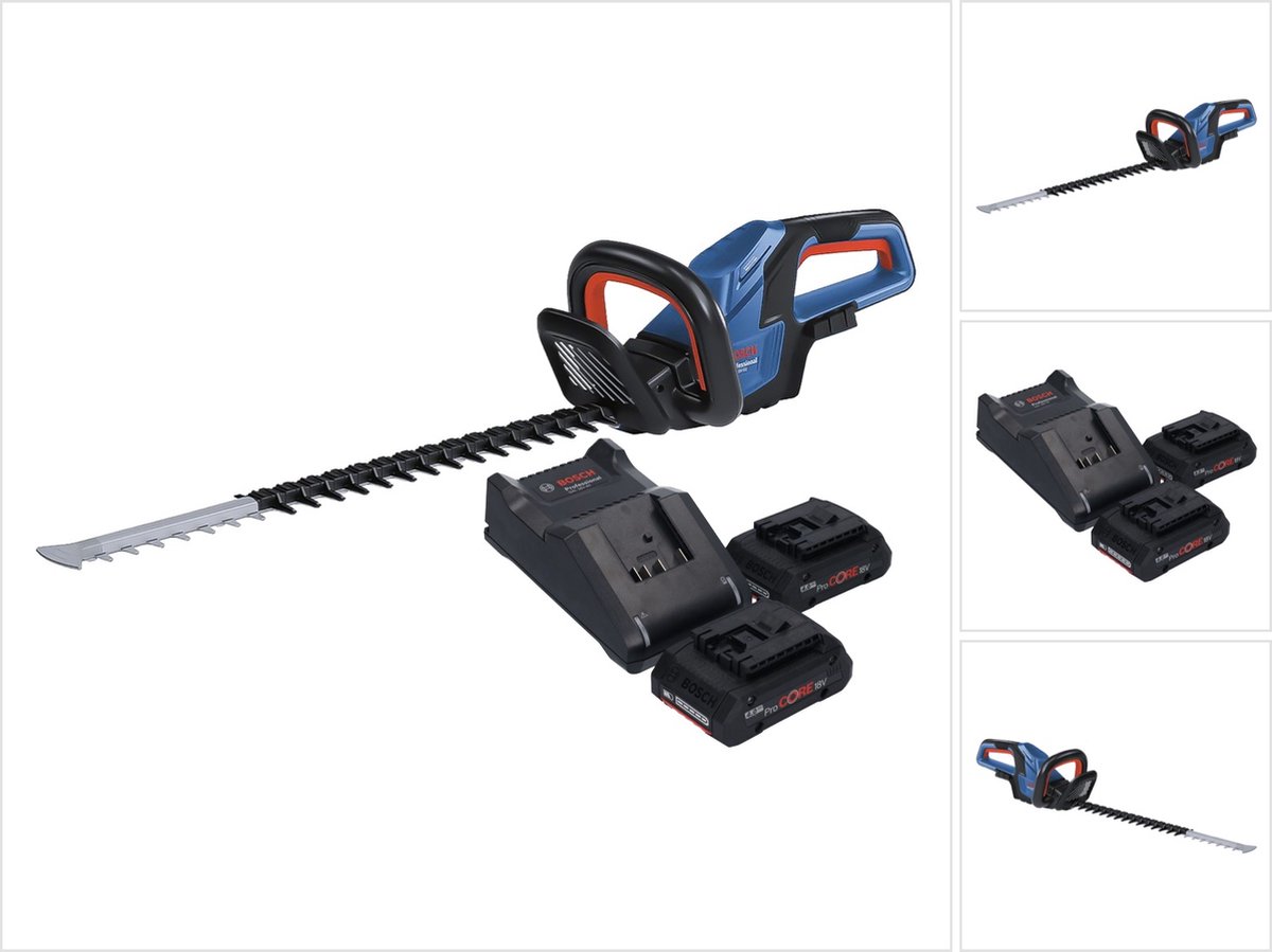 Bosch GHE 18V-60 Professionele accu heggenschaar 18 V 60 cm borstelloos + 2x ProCORE accu 4.0 Ah + lader