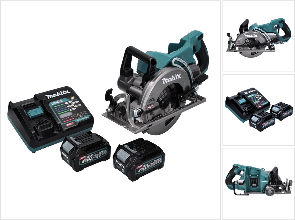 Makita RS 001 GD2 accu-handcirkelzaag 40 V max. 185 mm borstelloos + 2x accu 2,5 Ah + oplader
