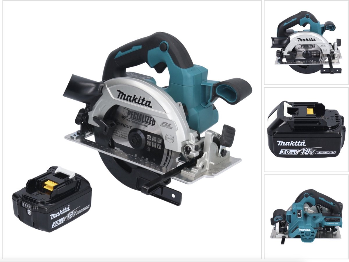 Makita DHS 661 F1 accu-handcirkelzaag 18 V 165 mm borstelloos + 1x accu 3,0 Ah - zonder oplader