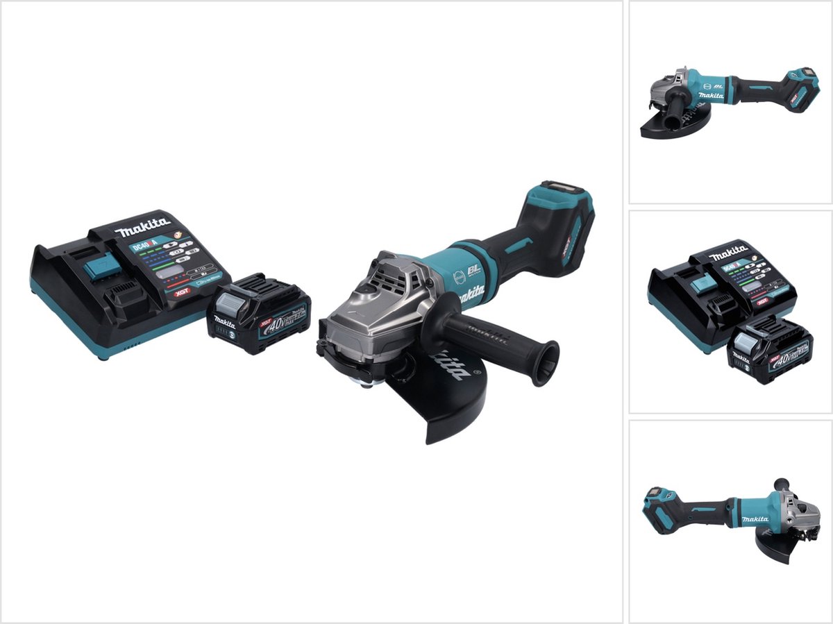 Makita GA 038 GD1 accu haakse slijper 40 V max. 230 mm borstelloos XGT + 1x accu 2,5 Ah + oplader