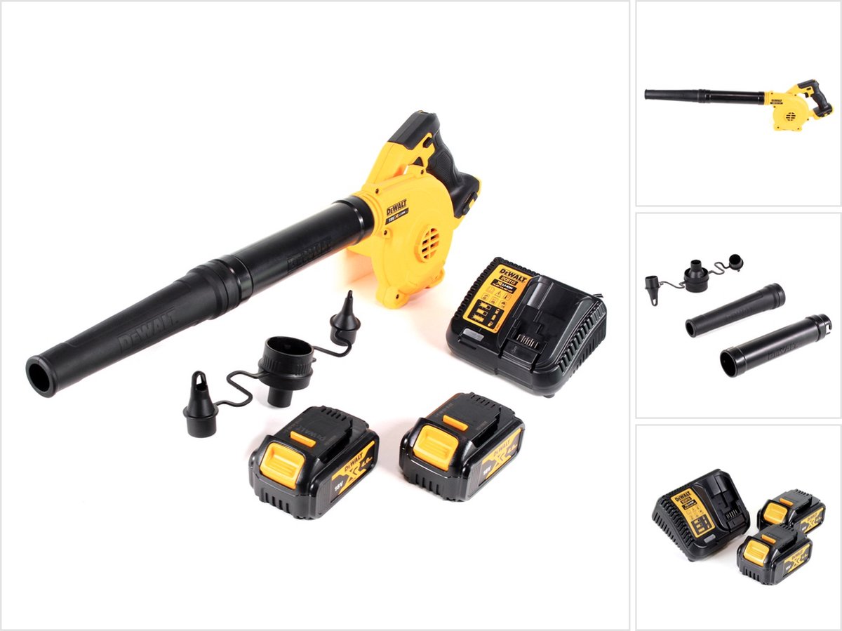 DeWalt DCV 100 M2 18 V accu/bladblazer + 2 x DCB 182 4.0 Ah accu + DCB 115 lader