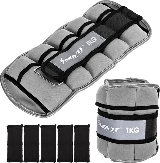 Poids de Poignet en Silicone Réglables Ensemble de 2, Bandes de Poignet à la Cheville Portables pour Femmes & Hommes, Yoga, Danse, Pilates, Jogging, Natation, Aérobic, Gym, 2lb / 4lb