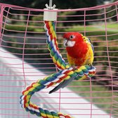 Perchoir à oiseaux – Corde de cage pour perroquet/perroquet/calopsitte , speelgoed élastique confortable et coloré (31,5 pouces de long, écrous métalliques)