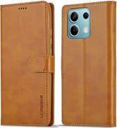 LC.IMEEKE Luxe Book Case - Geschikt voor Xiaomi Redmi Note 13 Pro 5G / Poco X6 Hoesje - Bruin