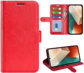 Xiaomi Redmi Note 13 5G Hoesje - MobyDefend Wallet Book Case (Sluiting Achterkant) - Rood - GSM Hoesje - Telefoonhoesje Geschikt Voor Xiaomi Redmi Note 13 5G