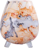 PTMD Lanterne Jamillia - 19x19x21 cm - Glas - Oranje
