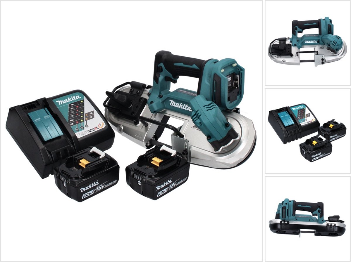 Makita DPB 183 RT accu-lintzaag 18 V 66 mm borstelloos + 2x accu 5,0 Ah + oplader