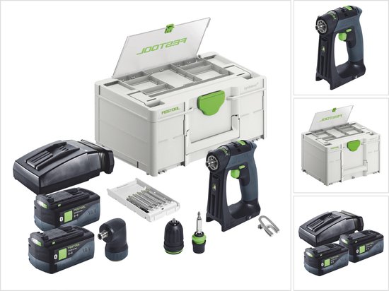 Festool CXS 18-basisset accuboormachine 18 V 40 Nm borstelloos + 2x accu 5,0 Ah + oplader + Systainer