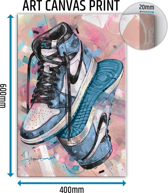 Sneaker canvas upside down university blue 40x60 cm