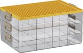 Opbergbox pour Lego & Craft Supplies - boîtes de rangement avec couvercle - Empilable - Jaune