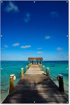 Muurdecoratie Steiger op de Bahamas - 120x180 cm - Tuinposter - Tuindoek - Buitenposter