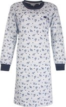 Tenderness Dames Nachthemd - Fleece - Bloemetjes - Licht Blauw - Maat S