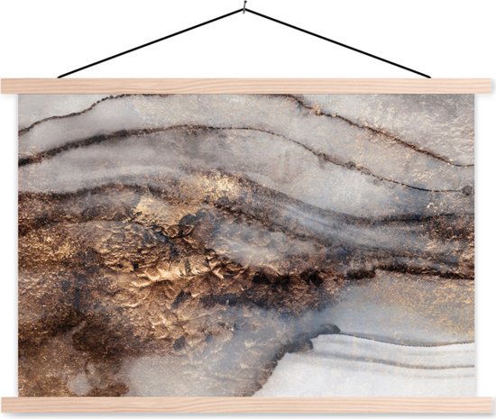 Porte-affiche avec affiche - Affiche scolaire - Storm - Or - Abstrait - 120x80 cm - Lattes vierges