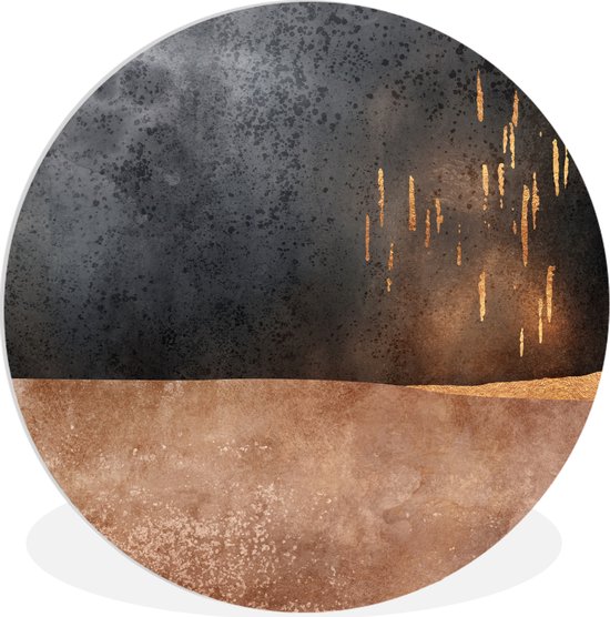 WallCircle - Wall Circle - Wall Circle Indoor - Abstrait - Or - Design - 120x120 cm - Décoration murale - Peintures Ronds XXL