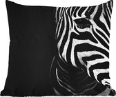 Coussin d'extérieur résistant aux intempéries - Animaux - Zebra - Zwart - Wit - 50x50 cm