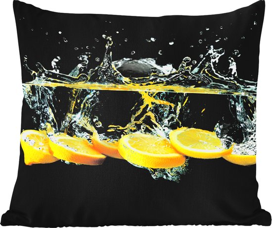 Bonhause Citroen Kussenslopen Set - 4 Stuks, 45x45 Cm, Dubbelzijdig, Zacht Pluche, Met Ritssluiting