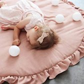 Babymat van katoen, rond, gevuld, speelkussen 105cm