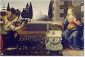 Tuinposters buiten The Annunciation - Leonardo da Vinci - 90x60 cm - Tuindoek - Buitenposter