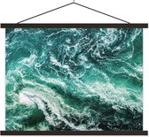 Porte-affiche avec affiche - Affiche scolaire - Océan - Water - Mer - Luxe - Vert - Turquoise - 120x90 cm - Lattes noires