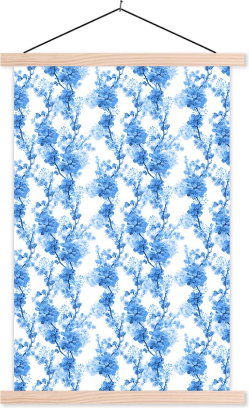 Porte-affiche avec affiche - Affiche scolaire - Fleurs - Fleur - Plantes - Blauw - 40x60 cm - Lattes vierges