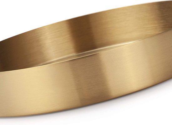 KEILEOHO 2 stuks 14 cm gouden rond dienblad, klein, roestvrij staal