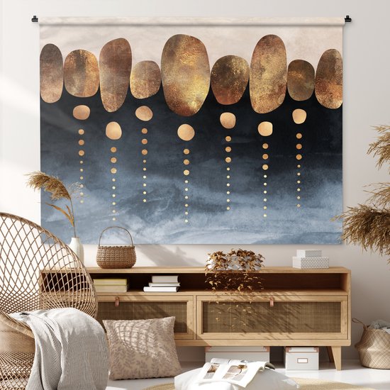 Tapisserie - Tissu mural - Or - Abstrait - Luxe - 180x135 cm - Tapisserie