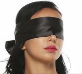 *** Bondage Blinddoek - Zwart - 150 cm x 10 cm - Nylon - Bdsm - Plagen Stout - van Heble® ***