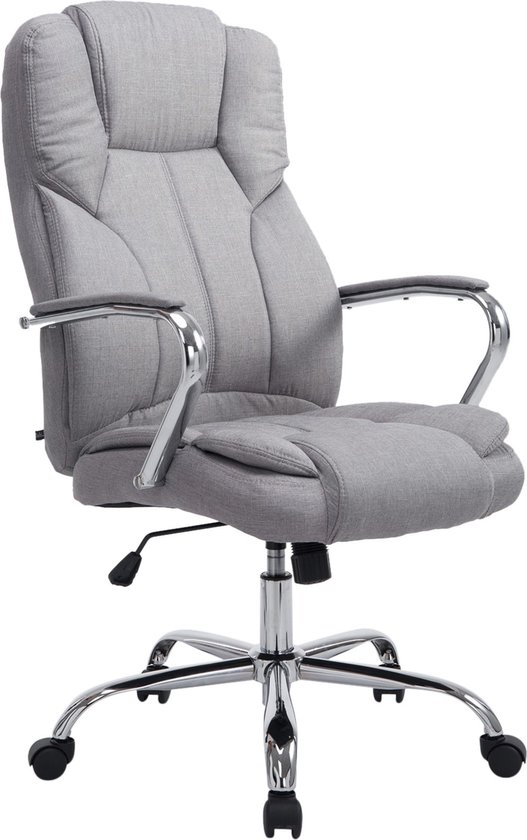 CLP XXL BIG Xanthos Bureaustoel - Voor volwassenen - Ergonomisch - Met armleuningen - Stof - grijs